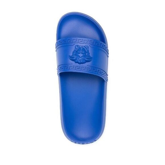 NIB Versace Gomma Pool Slide Sandals Size 45 US 12 Royal Blue Medusa $425 - Picture 2 of 10